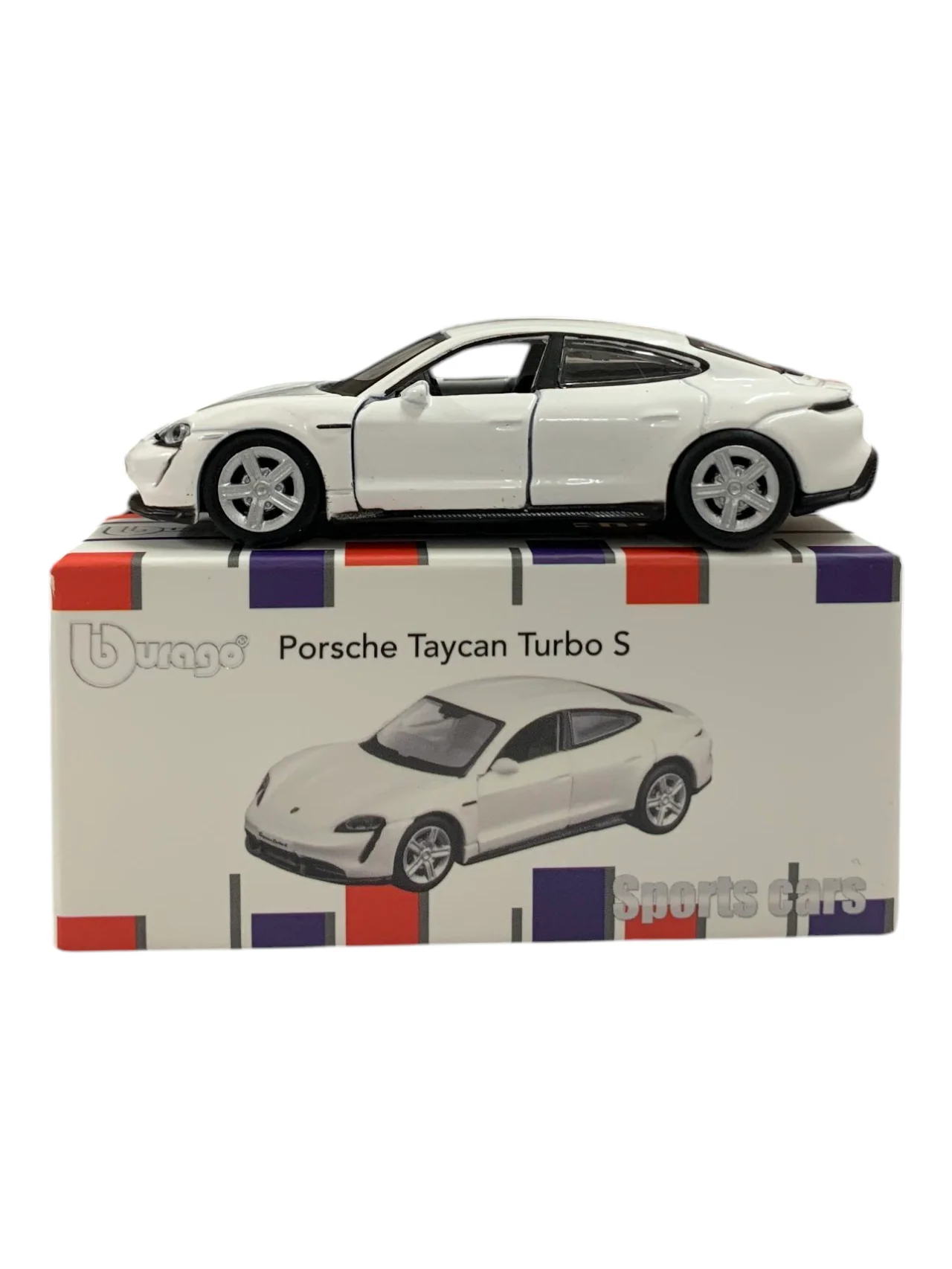 Bburago Porsche Taycan Turbo S – Blanco